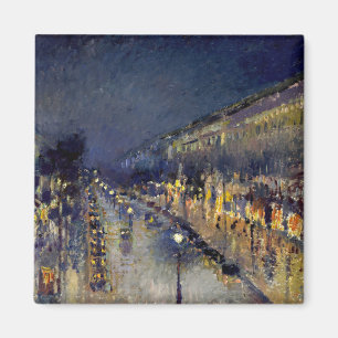 Camille Pissarro - Boulevard Montmartre at Night Magnet