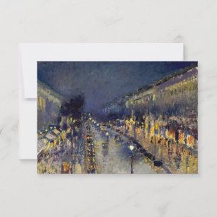 Camille Pissarro - Boulevard Montmartre at Night Thank You Card