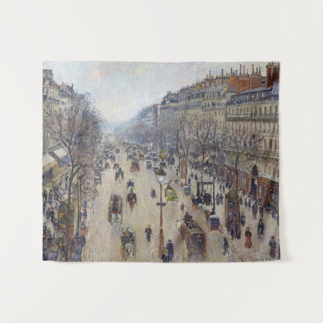 Camille Pissarro - Boulevard Montmartre, morning Tapestry (Front (Horizontal))