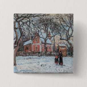 Camille Pissarro - Chataigniers a Louvecienne 15 Cm Square Badge