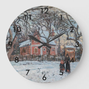 Camille Pissarro - Chataigniers a Louveciennes Large Clock