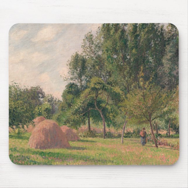 Camille Pissarro - Haystacks, Morning, Eragny Mouse Pad (Front)