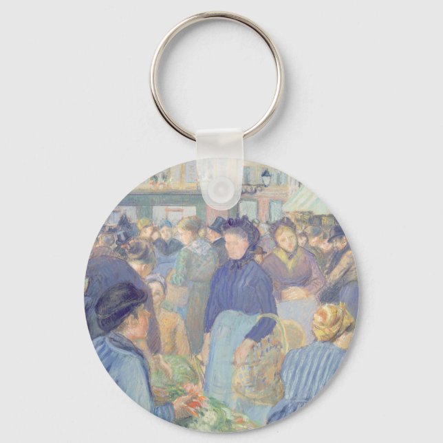 Camille Pissarro | Le Marche de Gisors Key Ring (Front)