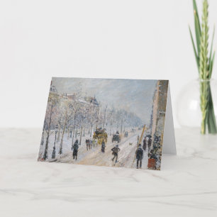 Camille Pissarro - Outer Boulevards, Snow Effect Card