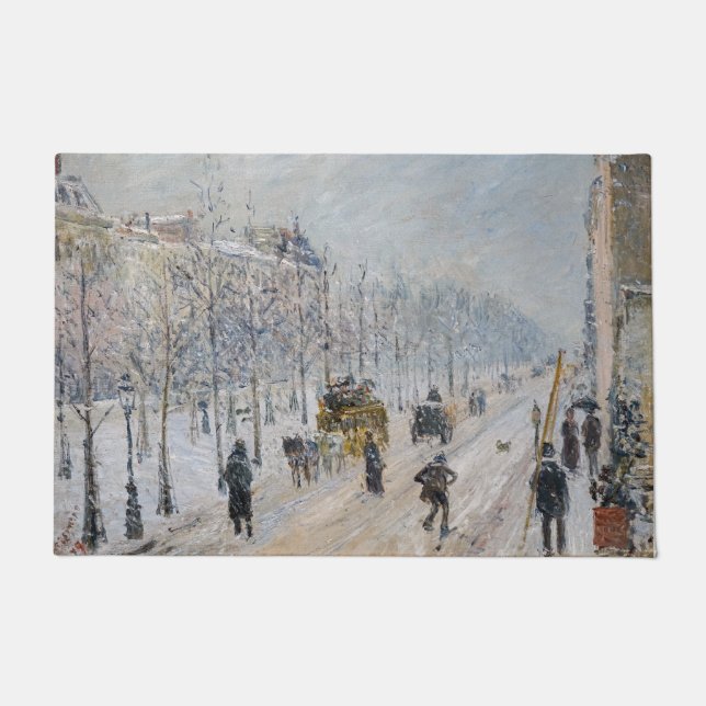 Camille Pissarro - Outer Boulevards, Snow Effect Doormat (Front)