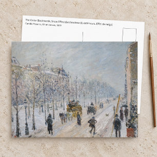 Camille Pissarro - Outer Boulevards, Snow Effect Postcard