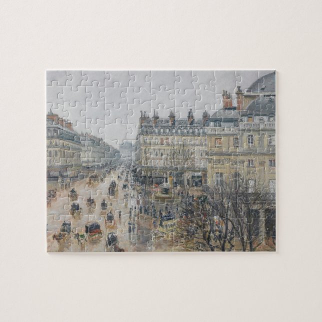 Camille Pissarro | Place du Theatre Francais, Pari Jigsaw Puzzle (Horizontal)