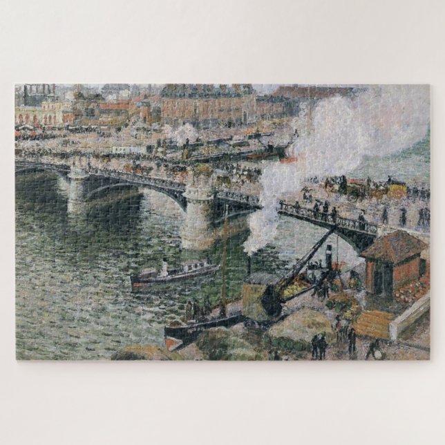 Camille Pissarro Pont Boieldieu in Rouen Painting Jigsaw Puzzle (Horizontal)