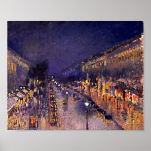 Camille Pissarro The Boulevard Montmartre At Night Poster