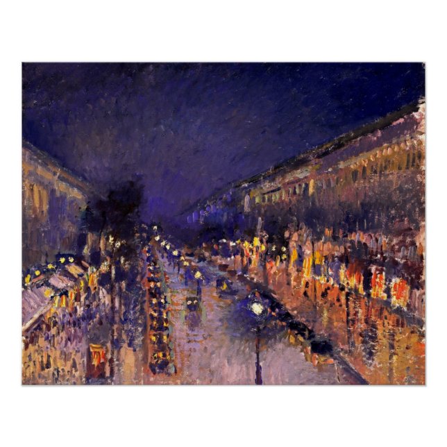 Camille Pissarro The Boulevard Montmartre At Night Poster (Front)