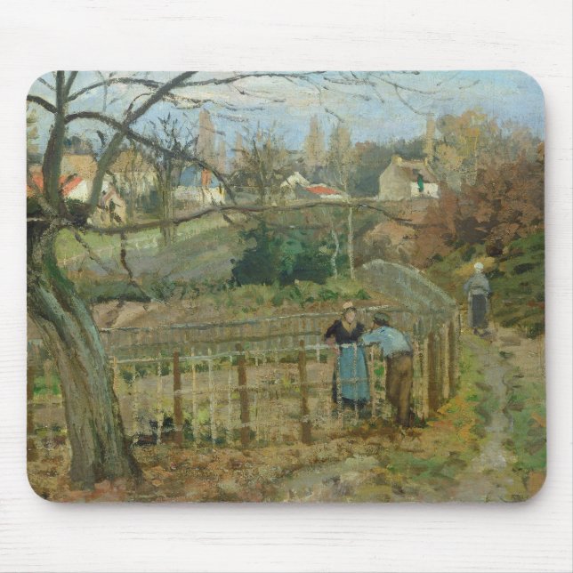 Camille Pissarro | The Fence, 1872 (oil on canvas) Mouse Pad (Front)