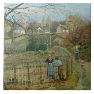 Camille Pissarro   The Fence, 1872 (oil on canvas) Tile