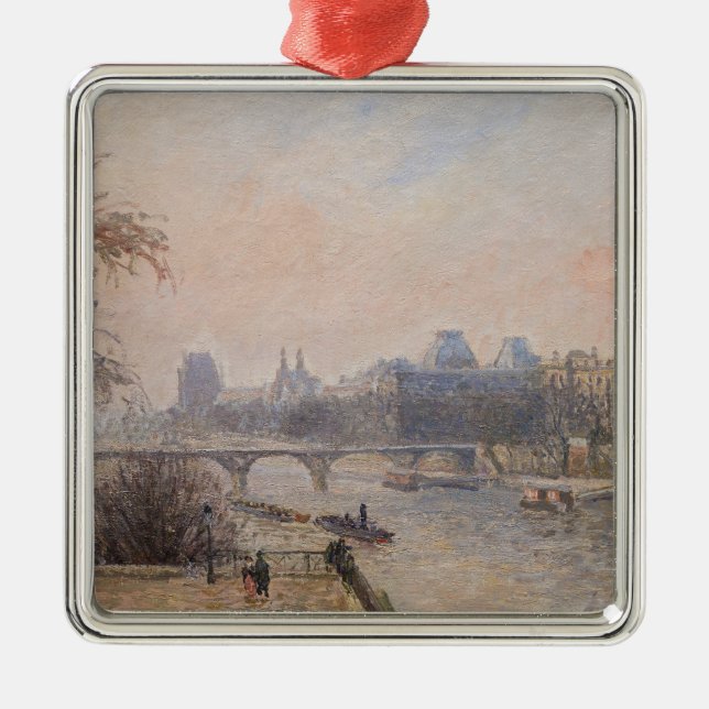 Camille Pissarro - The Seine and the Louvre Metal Tree Decoration (Front)