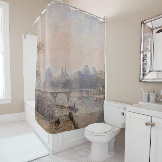Camille Pissarro - The Seine and the Louvre Shower Curtain (In Situ)