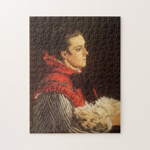 Camille with Small Dog Monet Fine Art Jigsaw Puzzle