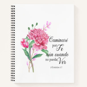 caminare por fe Spanish bible verse Notebook