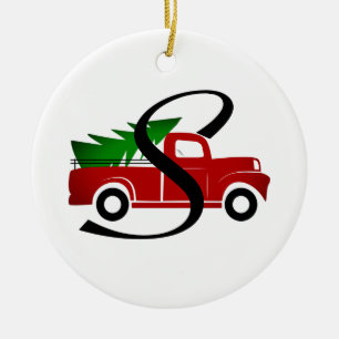 Caminhão árvore de Natal Estilo Rústico Farmhouse Ceramic Tree Decoration