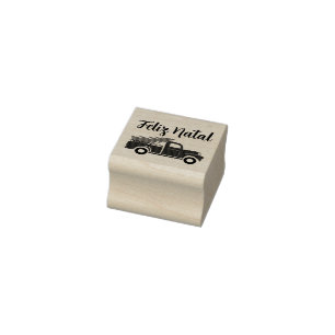 Caminhão Rústico Arvore de Natal Rubber Stamp