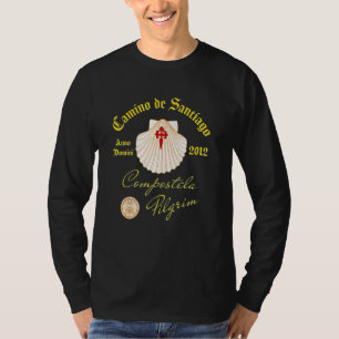 Camino de Santiago Anno Domini 2012 Scallop Shell  T-Shirt