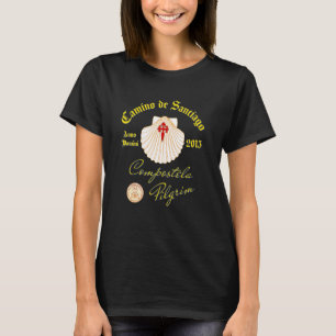 Camino de Santiago Anno Domini 2013 Scallop Shell  T-Shirt