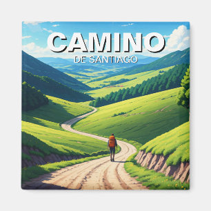 Camino de Santiago Hiker Hiking Magnet
