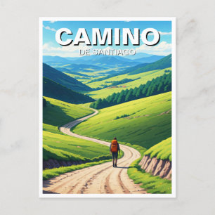 Camino de Santiago Hiker Hiking Postcard