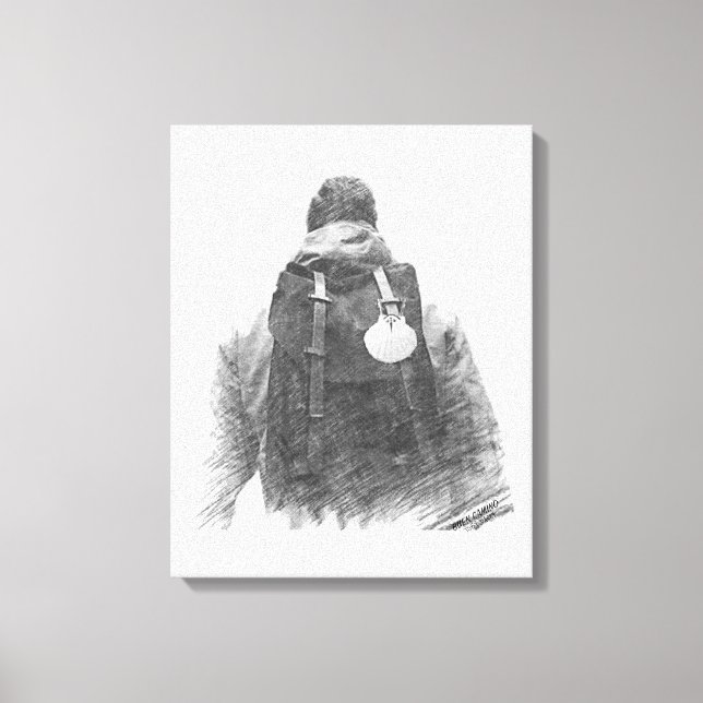 Camino de Santiago Pilgrim Canvas Print (Front)