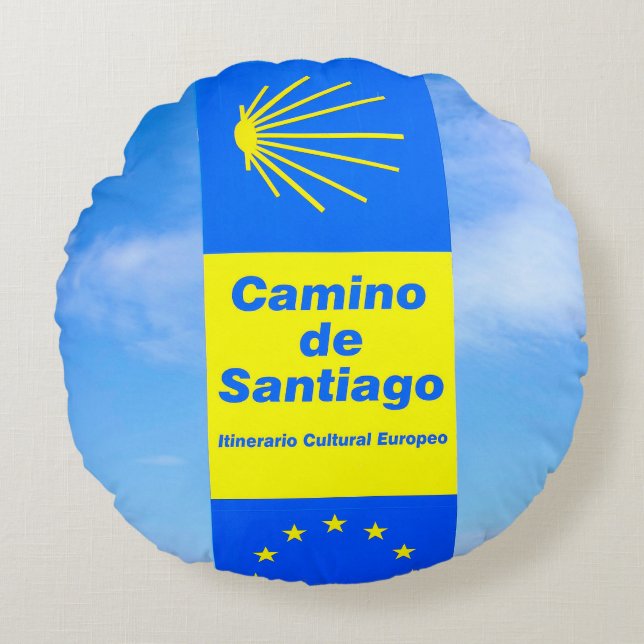 Camino de Santiago Round Cushion (Front)