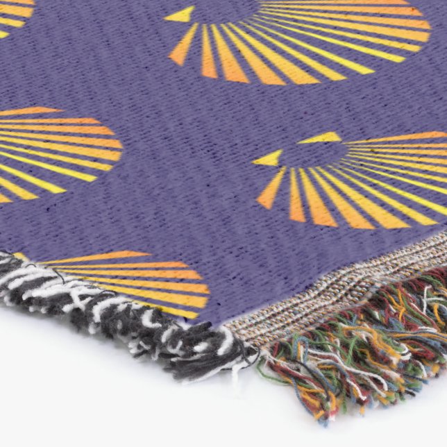 Camino de santiago scallop shell throw blanket (Corner)