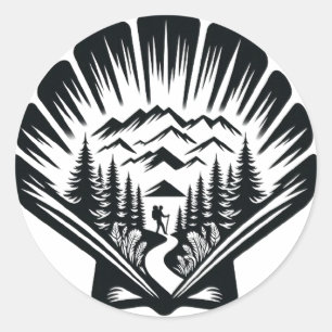 Camino de Santiago The way of st James 0174 Classic Round Sticker