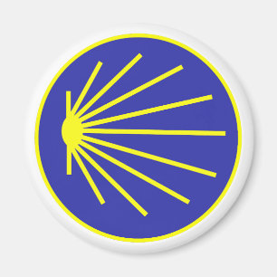 Camino Pilgrim St. James Scallop Yellow Blue Magnet