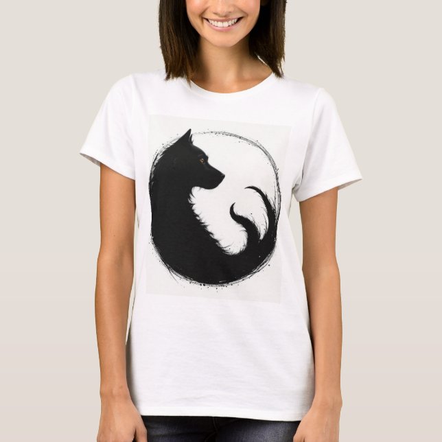 Camisa feminina lobo design  T-Shirt (Front)