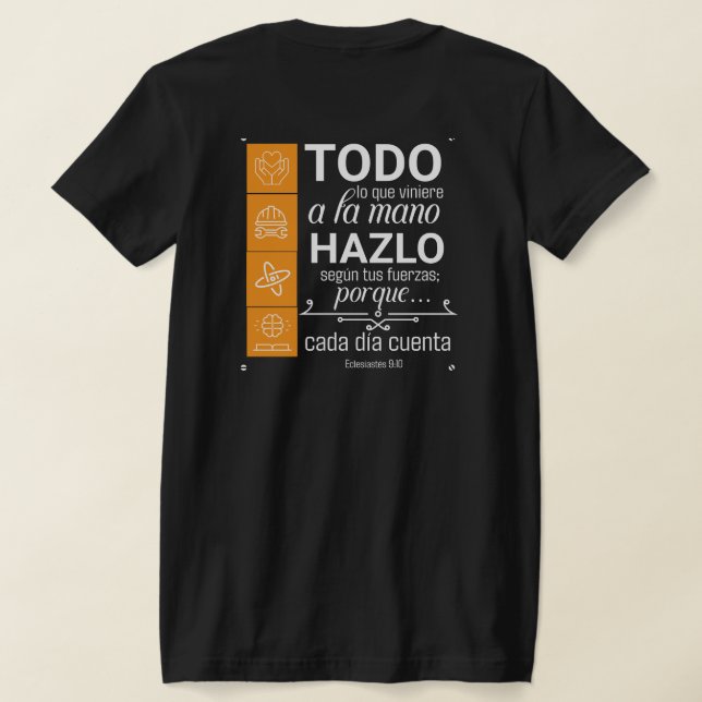 Camiseta bienaventurados, comoda de manga corta T-Shirt (Laydown Back)