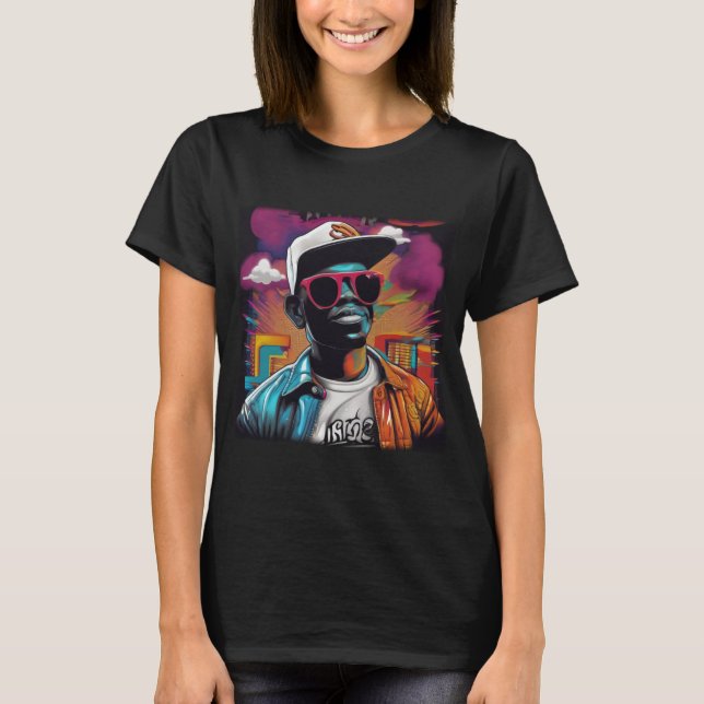 Camiseta Feminina Básica - Street graffiti art Hip T-Shirt (Front)