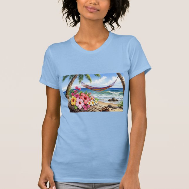 Camiseta hamaca en el mar T-Shirt (Front)