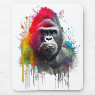 Camiseta Rey de la Selva: Majestuoso Gorila Espald Mouse Pad