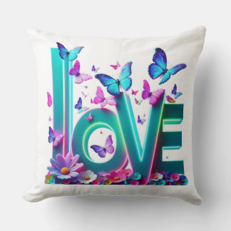 Camiseta Vibrant Love and Butterflies – Colorful F Cushion