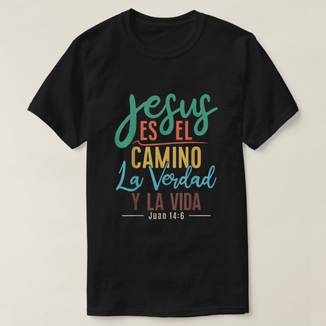 Camisetas Cristianas en espanol Con Frases Biblia  T-Shirt (Design Front)