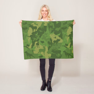 Cammo 2/camoflauge/deer/elk/moose/hunting dog fleece blanket