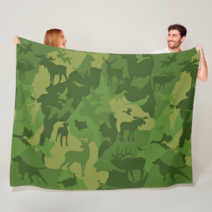 Cammo 2/camoflauge/deer/elk/moose/hunting dog fleece blanket