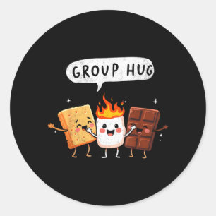 Camng Group Hug Smores Marshmallow Campfire Humour Classic Round Sticker