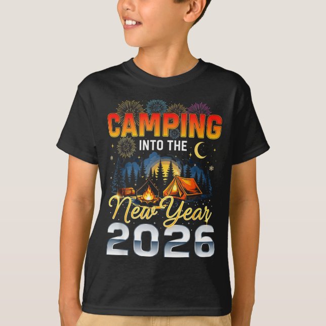 Camng Into The New Year 2026 Fireworks Outdoor Vib T-Shirt (Front)