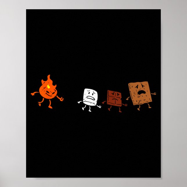 Camng Smores Running Fire Funny Group Hug Men Wome Poster (Front)