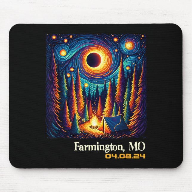 Camng Total Solar Eclipse Farmington Missouri Mouse Pad (Front)