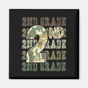 Camo 2nd grade squad first day of school boy girl magnet