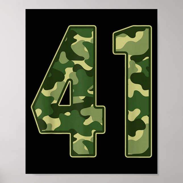 Camo #41 Jersey Number 41 Uniform Fan Favorite Pla Poster (Front)