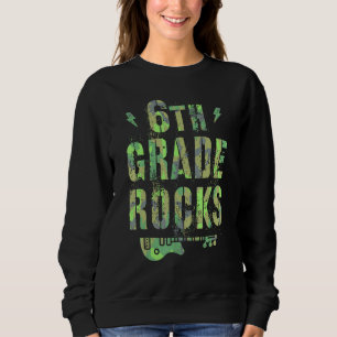 Camo 6th Grade Rocks Camp Teacher Squad Sixth Grad Sweatshirt