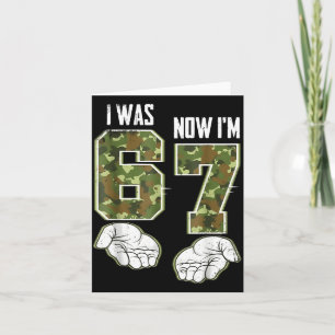 Camo 7 Year Old Birthday I Was 6 Now I'm 7 67 Funn Card