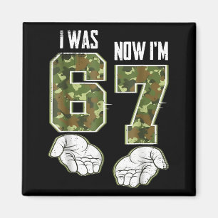 Camo 7 Year Old Birthday I Was 6 Now I'm 7 67 Funn Magnet