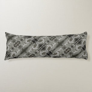 Camo Abstract Ombre Grey Charcoal Brown Cream Body Cushion